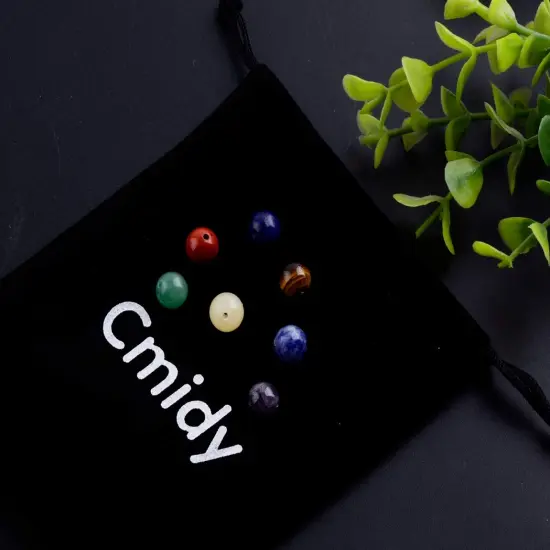 7 Chakra Natural Stone Beads Mixed 100pcs 8mm Round Genuine Real Stone Beading Loose Gemstone Amethyse Color DIY Smooth Beads for Bracelet Necklace Earrings Jewelry Making {4}