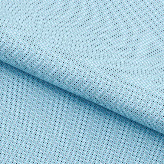 Flowers Dots Printed on Recycled Spandex Fabric Turquoise/White {3}