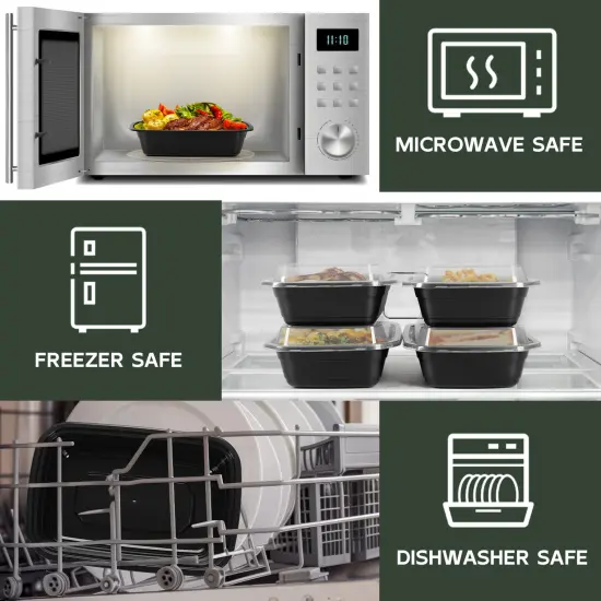 Meal Prep Containers, 50 Packs Plastic Food Storage Containers with Lids, 24oz Bento Box Reusable, To Go Containers Disposable {5}