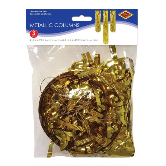 18 Pack Bulk Mardi Gras 1-Ply Mini Gleam 'N Columns Gold {3}