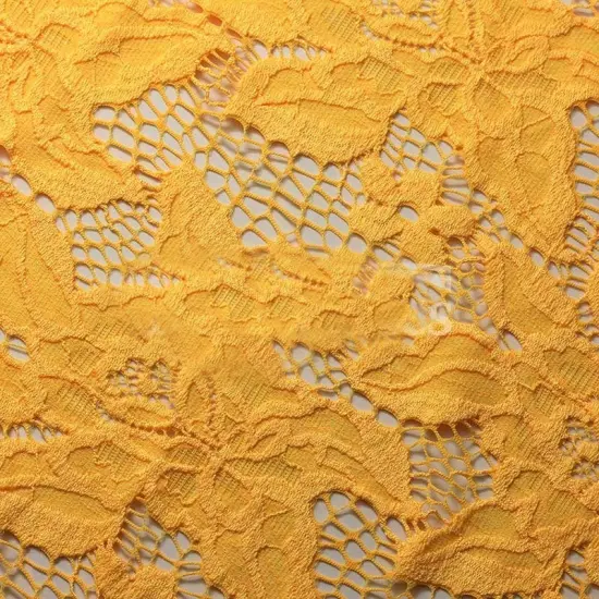 Blossom Lace Fabric 4-Way Stretch Nylon Spandex 58/60" Wide for Apparel & Accessories Black {6}