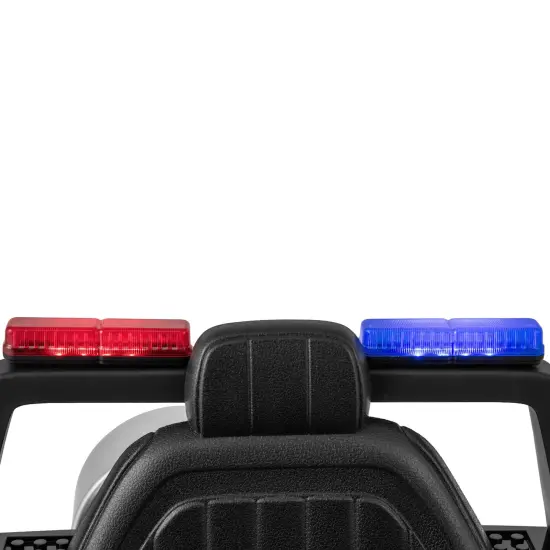 12V Electric Kids Ride-On Police Car with Remote, Siren, and Flashing Lights Black {5}