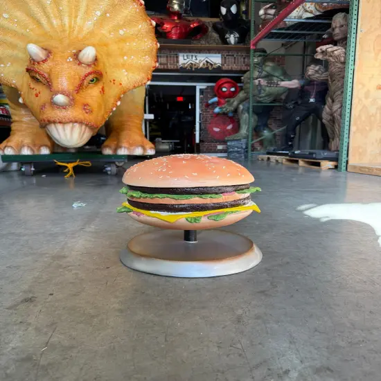 Double Cheeseburger On Stand Over Sized Statue {5}