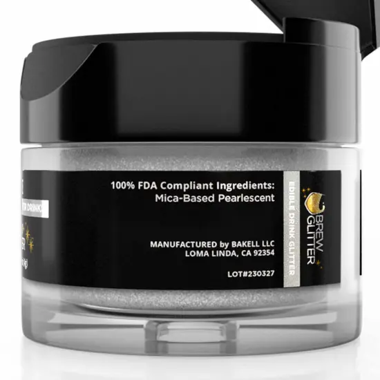 Brew Glitter - White Edible Drink Glitter (4g, x1 Flip-Cap Jar) for Beer, Cocktails and Beverages {6}