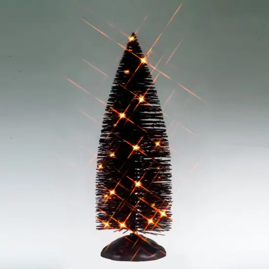Black Bristle Tree With Orange Lights - Lemax Spooky Town {1}
