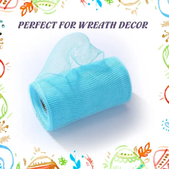 4 Rolls Easter Decor Mesh Ribbon Making Supplies Poly Mesh Ribbon for Halloween Craft Wreaths Decorating 30 Feet Each Roll(6 Inch Wide,Yellow, Green, Blue, Purple) {6}