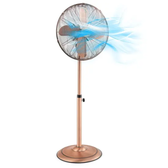 16 Inch Pedestal Standing Fan Oscillating Pedestal Fan with 3 Speeds and Adjustable Height Copper {3}