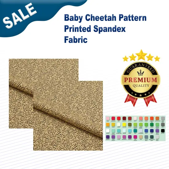 Baby Cheetah Pattern Printed Spandex Fabric Multicolor {2}