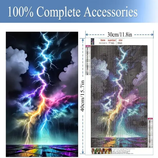 Lightning Diamond Art Kits for Adults, Lightning Diamond Painting Kits for Adults Beginners {3}