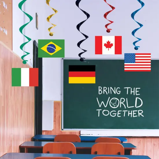 30 Piece Bulk International Flag Party Whirls {3}