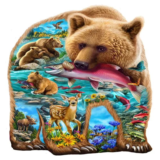 Sunsout A Bear in the Woods 1000 pc Special Shape Jigsaw Puzzle 97089 {1}