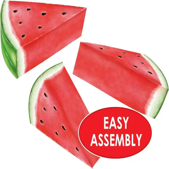 3-D Watermelon Centerpieces, 5.5" x 4.5", Set of 6- Summer Table Decorations, Fruit Cutouts, Birthday Party Supplies {4}