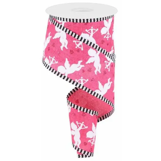 2.5" Cupid on Royal Stripe Ribbon: Hot Pink (10 Yard) {1}