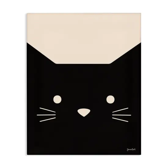 Stupell Industries Black Cat Close Up Canvas Wall Art Design by Jessica Beck {1}