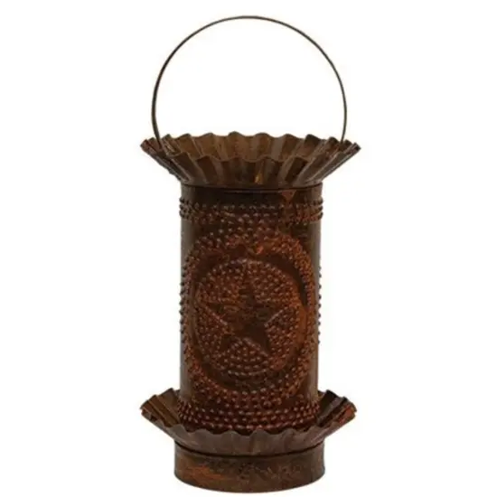 Kettle Mini Tart Warmer With Punched Stars Rusty {1}