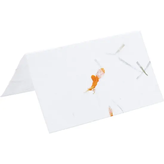 Place Cards - 60-Pack Handmade Tent Cards, Foldover Table Number Placecards, Seat Assignment Decoration for Wedding Party, Holiday Dinner, Restaurant, 200GSM, Marigold Flower Design, 2 x 3.5 Inches {4}