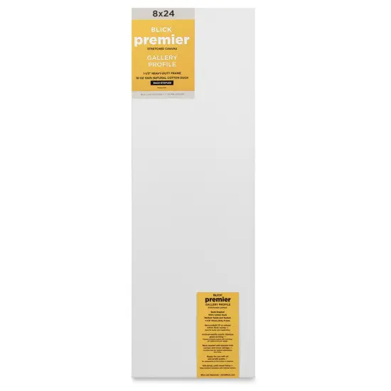 Blick Premier Stretched Cotton Canvas - Gallery Profile, Back-Stapled, 8" x 24" {1}