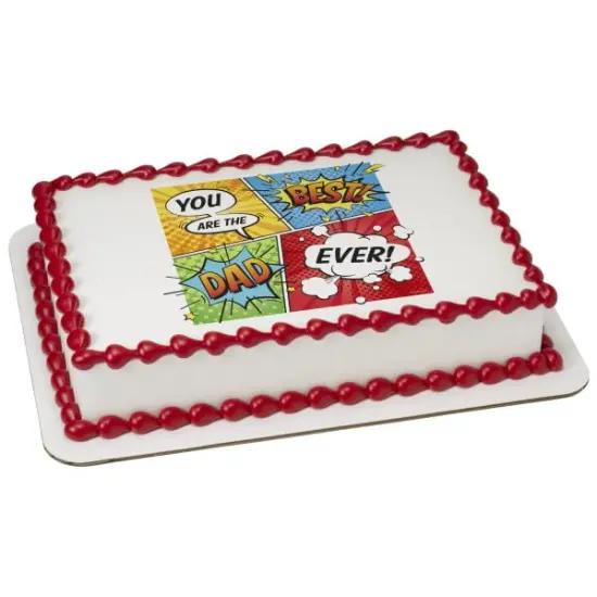 Best Dad Ever Fathers Day PhotoCake&reg; Edible Cake Topper Icing Image, {1}