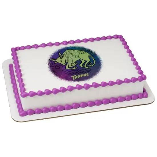 Taurus Zodiac Sign PhotoCake&reg; Edible Cake Topper Icing Image for 1/4 Sheet cake or larger {1}