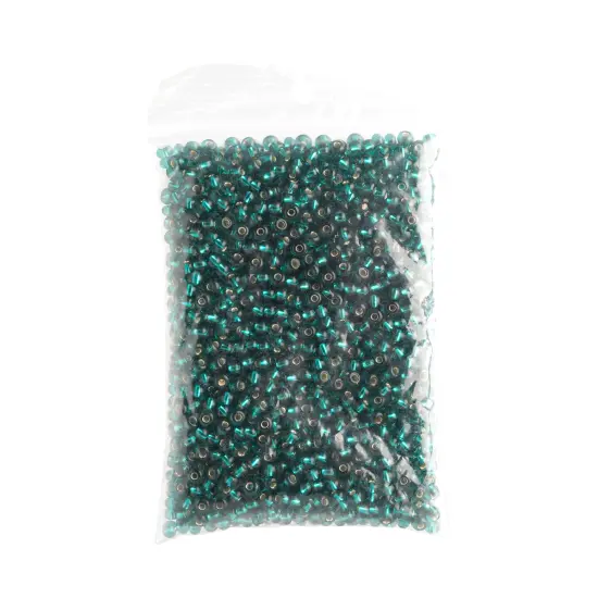 John Bead 6/0 Silver Lined Czech Glass Seed Beads, 100g Teal Green {4}