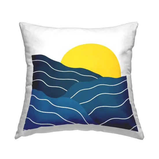 Crisscross Sea Waves Decorative Printed Throw Pillow Design by Ahmed Sameh Hussein, 18 x 7 x 18 {1}