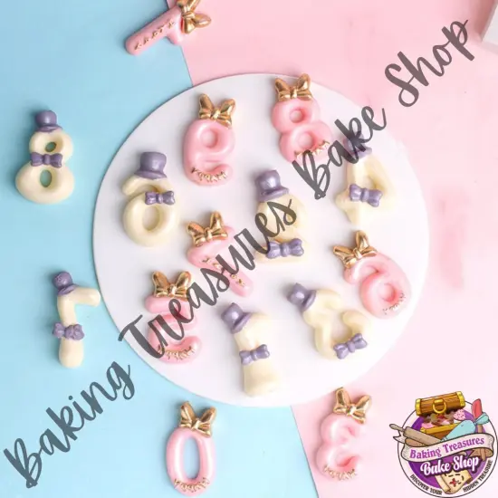 Boy & Girl Number Silicone Mold {4}