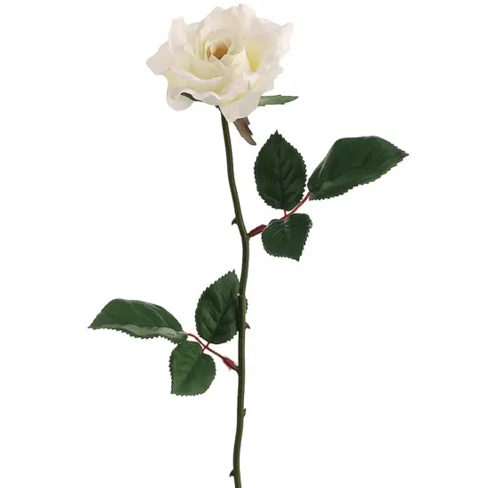 Allstate Long Stem Blooming Rose Artificial Floral Spray - 23" - Cream Ivory {1}