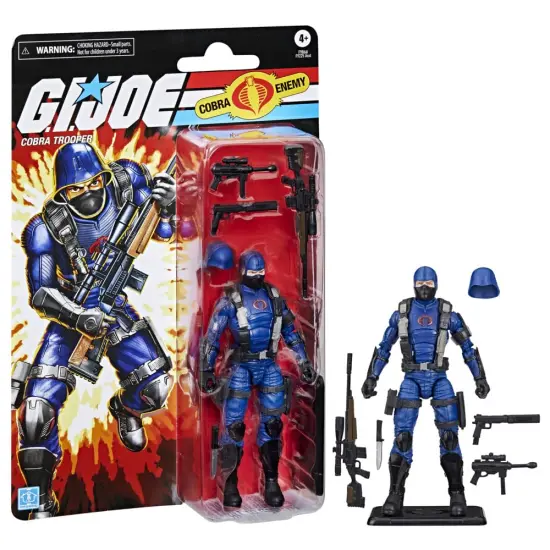 G.I. Joe Classified Series Retro Cardback Cobra Trooper, Collectible 6 Inch Action Figure with 9 Accessories {1}