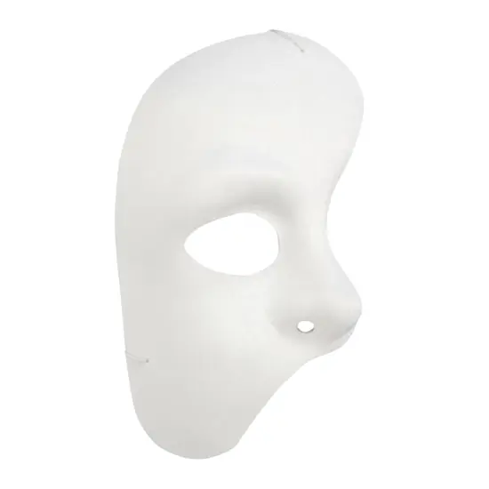 White Half Phantom Of The Opera Adult Costume Mask {1}
