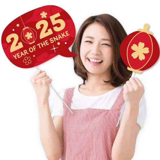 Big Dot of Happiness Lunar New Year - 2025 Year of the Snake Photo Booth Props Kit - 20 Count {4}