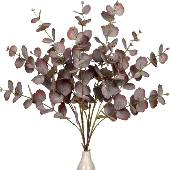 5 pcs 30" Artificial Eucalyptus Fall Stems - Cofffee {1}