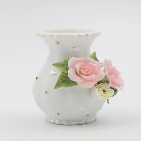 Ceramic Wedding Rose Vase, Wedding D&eacute;cor or Gift, Anniversary D&eacute;cor or Gift, Home D&eacute;cor, Vanity Decor {2}