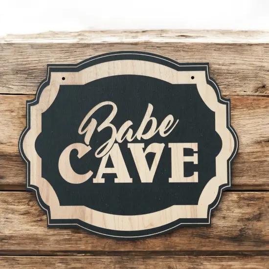 Babe Cave - Black Door Sign {3}