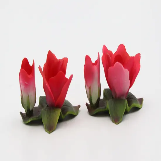 Ceramic Pair of Red Rose Flower Candle Holders, Home Décor, Gift for Her, Wedding Decor, Valentine’s Day Décor, Romantic Décor {3}