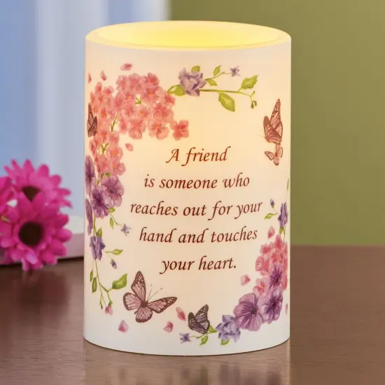 Collections Etc LED Lighted Sentimental Friend Battery Operated Candle {1}
