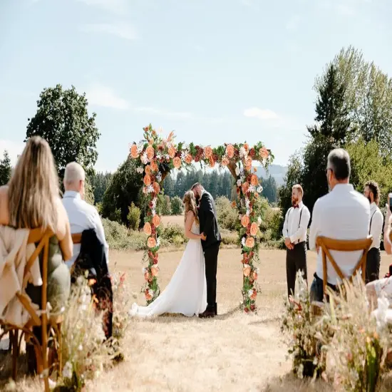 2Pcs Artificial Peony Flower Garland - 6ft/Strand - Orange {4}