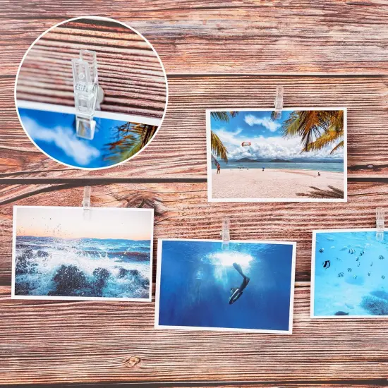 60 Pcs Push Pin Clips Decorative Push Pins with Clips Bulletin Board Clips Cork Board Pushpins Clear Craft Paper Clips Pushpins Thumb Tacks for Arts Cubicle Panel Wall Fabric Panels Offices Projects {4}