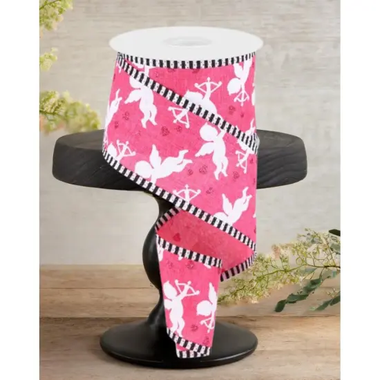 2.5" Cupid on Royal Stripe Ribbon: Hot Pink (10 Yard) {3}