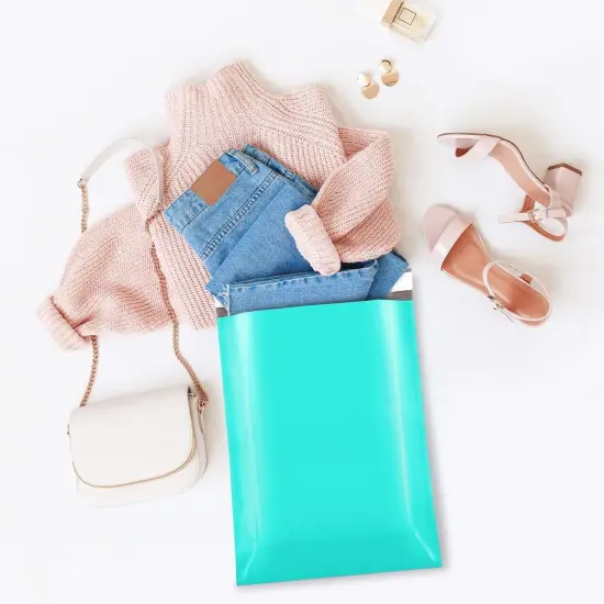 50 PcsAdhensive Shipping Envelopes - Teal {5}