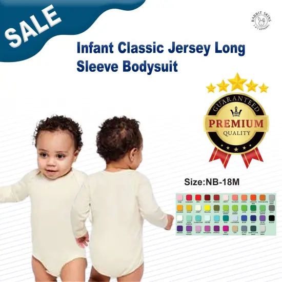 Rabbit Skins&reg; Infant Classic Jersey Long Sleeve Bodysuit White Spot {3}