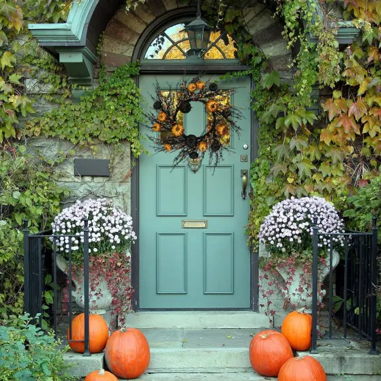 Halloween Wreath - Golden Pumpkin {2}