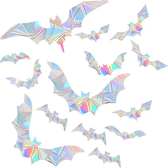 45PCS Halloween Bat Decoration Stickers for Bird Strikes - Anti-Collision Window Decals {1}