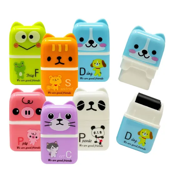 Wrapables Cute Animal Erasers with Clean Up Roller and Cover (Set of 6) {1}