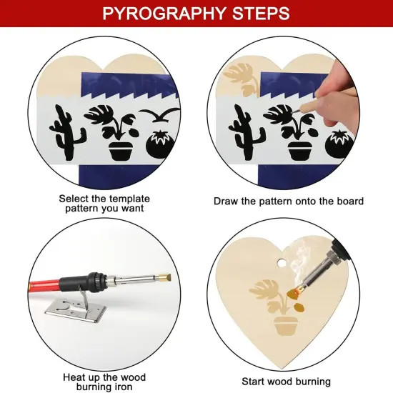 Wood Burning Kit for Beginners, 73PCS Professional Wood Burning Pen and Accessories Wooden Kits Embossing Carving and Wood Burning {4}