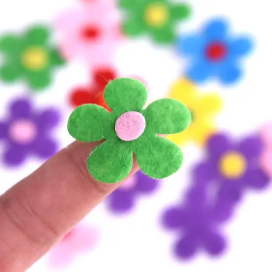 120 Pieces Summer Felt Flowers Fabric Flower Embellishments Assorted Colors for DIY Crafts {5}