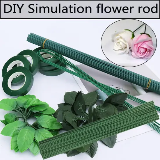 Pack of 50, Diameter 2mm Dark Green Paper Wrapped Floral stem Wire 16 Inch Floral Stem Wire - DIY Bouquet Stem Wrapping and Crafts {4}