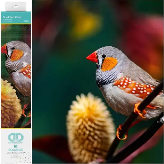 Gouldian Finch Diamond Painting Kits for Adults - Diamond Art Kits a Relaxing Creative Craft Kit with Dotz Gems {1}