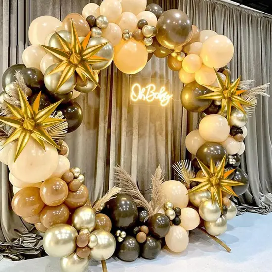 60 PCS Gold Star Balloons, 12 Point Spike Explosion Star Foil Balloons for Birthday, Wedding, Graduation Decorations Anniversary Backdrop (Gold) {4}