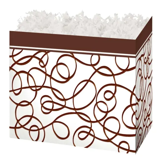 Pack/6: Chocolate Drizzle Basket Box - 10-1/4 x 6 x 7-1/2" {1}