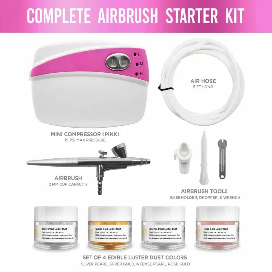 Airbrush Professional Series Bakell Airbrush Gun Kit (PINK Edition) {1}